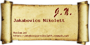 Jakabovics Nikolett névjegykártya